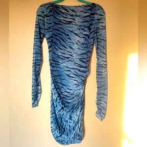 Zara Blue Zebra Print Tulle Dress